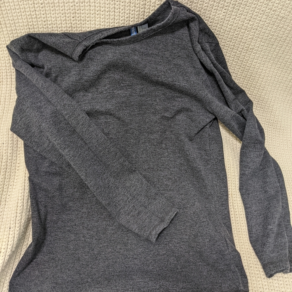 Basic Small Grey Long sleeve Thin Shirt
